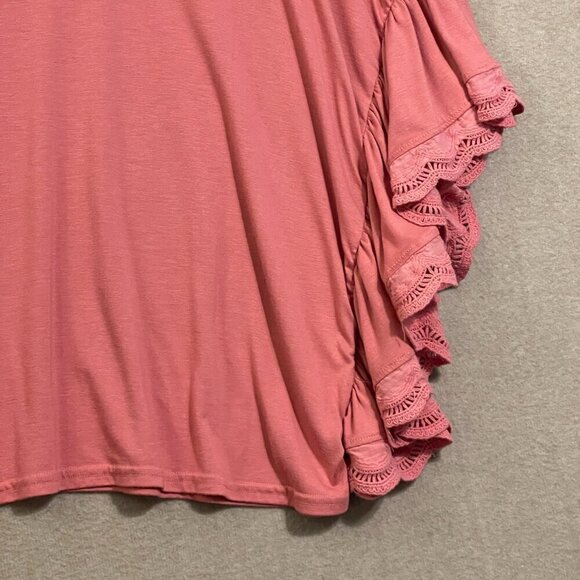 She + Sky Blouse Women's Small Mauve Sleeveless with Ruffles - Picture 11 of 12